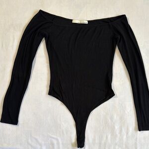 Chic Black Off-Shoulder Bodysuit